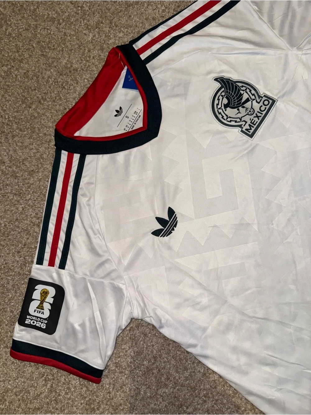 adidas Mexico White Black Red Retro Soccer Jersey